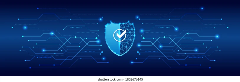 Digital network of connected nodes representing national cyber trust infrastructure